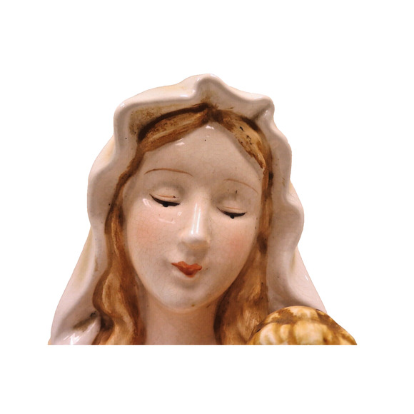 Vintage Norcrest Japan Madonna Virgin Mary W/ Baby Jesus Ceramic Figurine - Picture 2 of 8